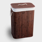 Cesto de Roupa Bambu c/ Tampa Retangular
