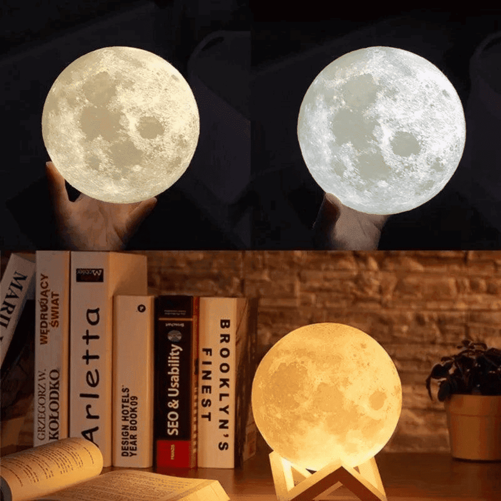 Luminária De Lua Cheia 3D Led - Modern Casa