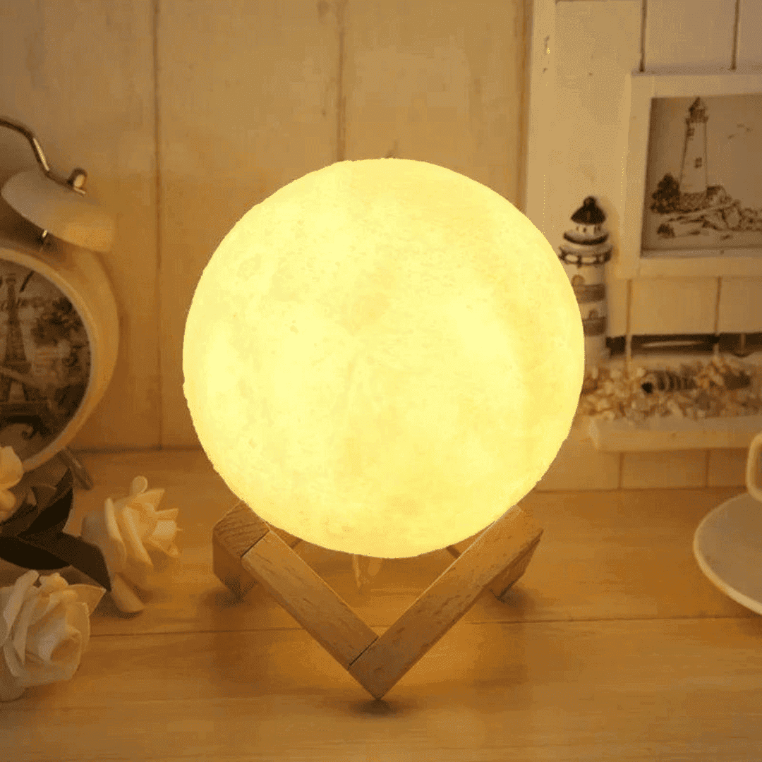 Luminária De Lua Cheia 3D Led - Modern Casa