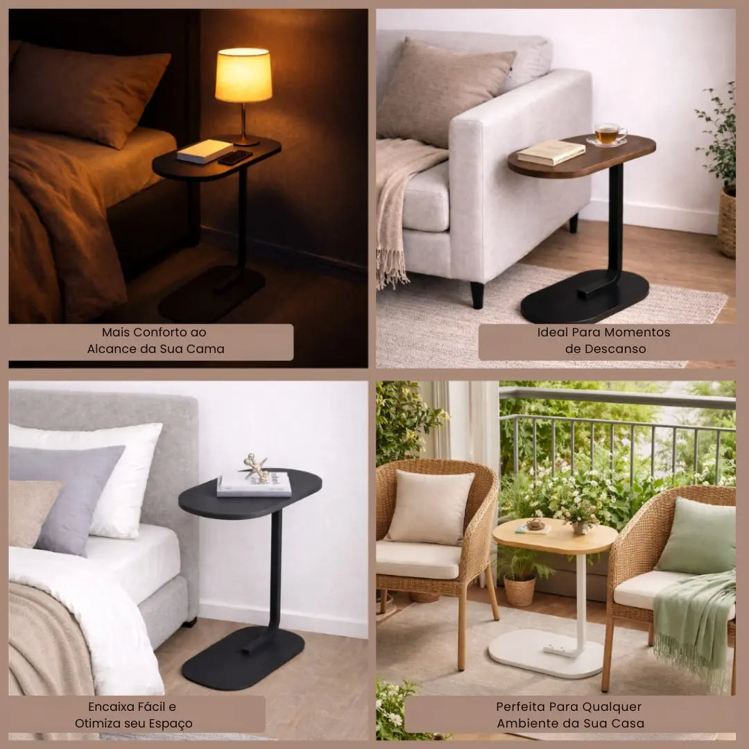 Mesa de apoio lateral em MDF – vista superior do tampo
