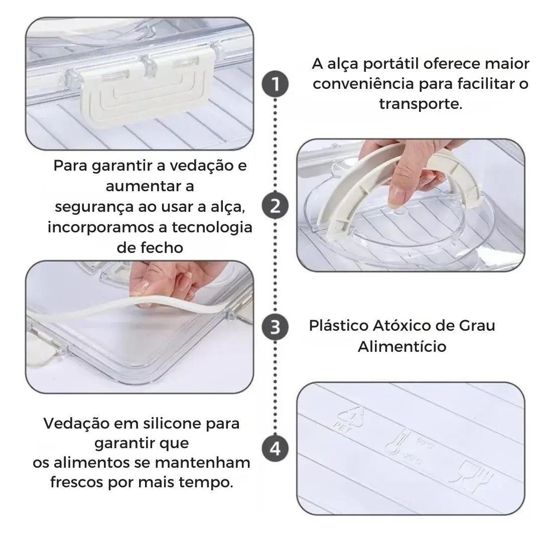 Organizador Hermético Em Acrílico com 8 Divisórias