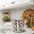 Porta Temperos e Condimentos Giratório 12 Peças - Modern Casa